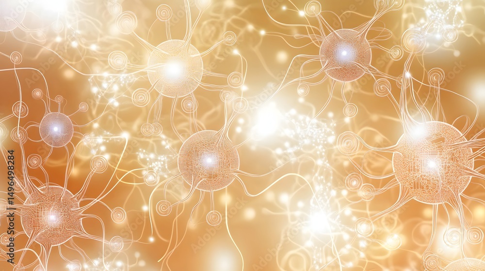 Poster abstract representation of neural network structures.
