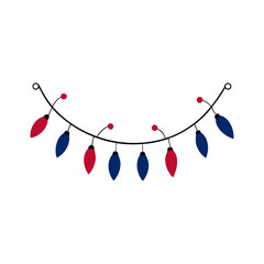 christmas lights string vector art