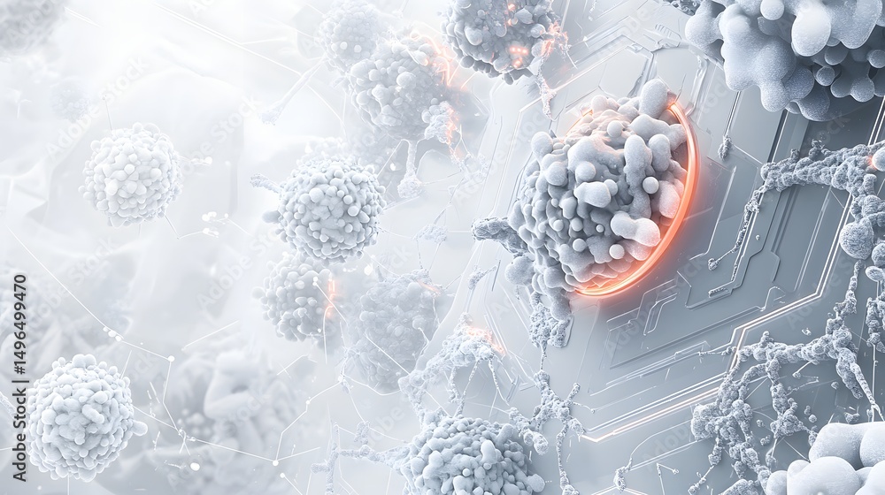 Poster Abstract representation of cellular structures within a complex network.