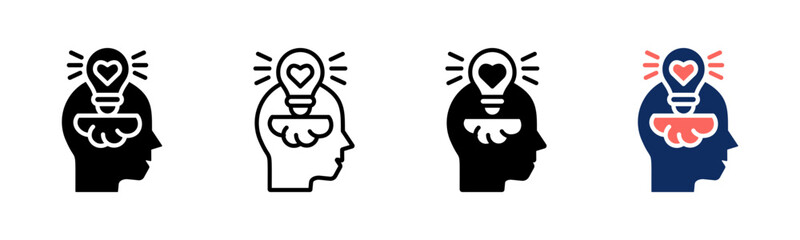 Emotional Intelligence icon sheet multiple style collection