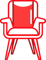 Fototapeta premium red armchair isolated on white background