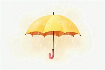 abstract hand drawn illustration open yellow pink umbrella