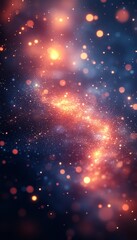 Obraz premium Cosmic nebula, vibrant lights, dark space, abstract art, background image