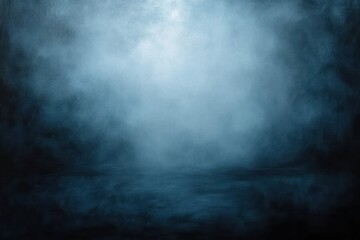 Dark misty fog over textured surface with a mysterious blue glow creating an eerie and atmospheric scene