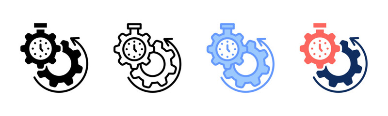 Efficiency icon sheet multiple style collection