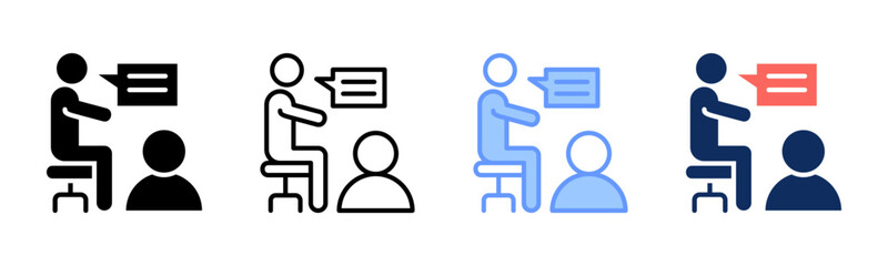 Mentorship icon sheet multiple style collection