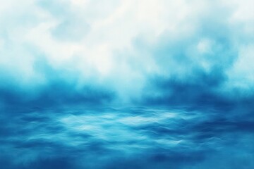 Abstract view of an ocean with waves under a cloudy sky, evoking a calm and mysterious atmosphere