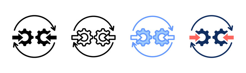 Lean Management icon sheet multiple style collection