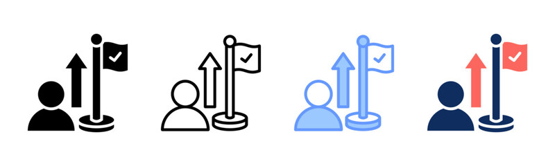 Leadership icon sheet multiple style collection