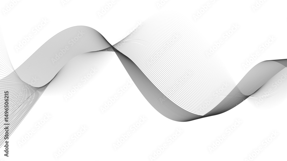 Poster abstract black lines wave curve motion on white background. vector illustration. abstract background