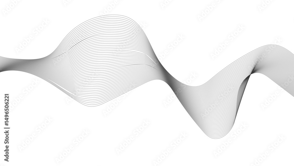 Poster abstract black lines wave curve motion on white background. vector illustration. abstract gray line 