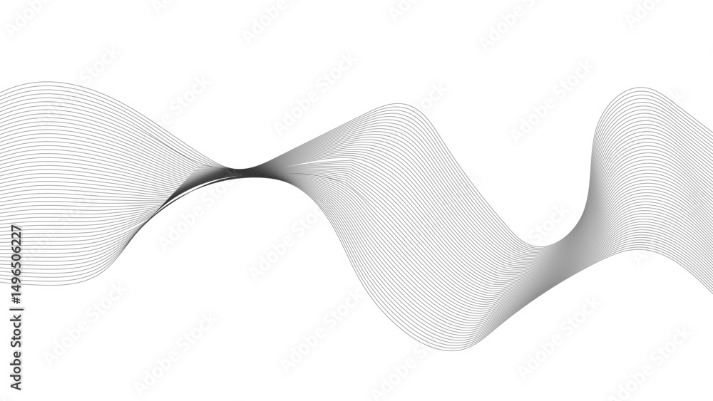 Poster abstract black lines wave curve motion on white background. vector illustration. abstract gray line 