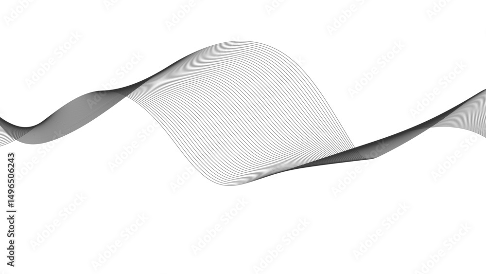 Poster abstract black lines wave curve motion on white background. vector illustration. abstract gray line 