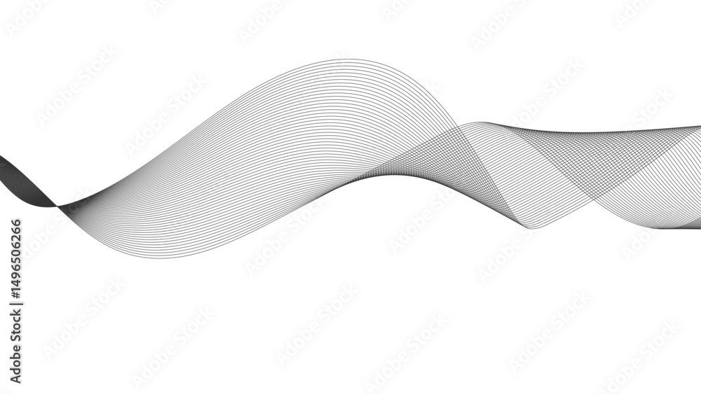 Aufkleber abstract black lines wave curve motion on white background. vector illustration. thin wavy line abst