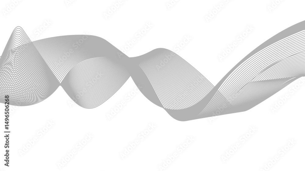 Poster abstract black lines wave curve motion on white background. vector illustration. thin wavy line abst