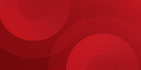 Red modern abstract circle background with dynamic shapes composition design