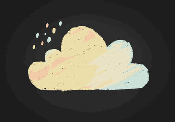 Chalkboard Cloud: Whimsical Weather Illustration