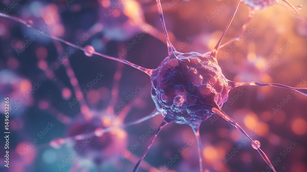 Poster detailed close-up view of intricate neural network structures.