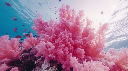 Pink Coral Reef Underwater Scene. (3)