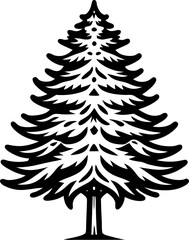 Obraz premium Eastern white pine line art vector art icon black and white , 