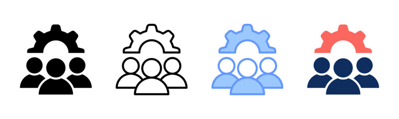 Workforce icon sheet multiple style collection