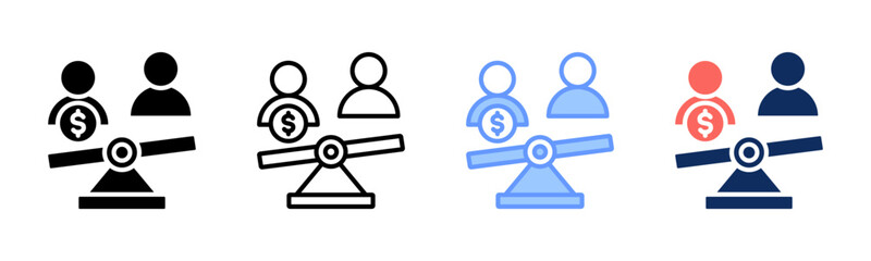 Inequality icon sheet multiple style collection