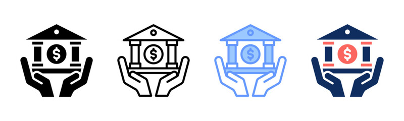 Monetary Policy icon sheet multiple style collection