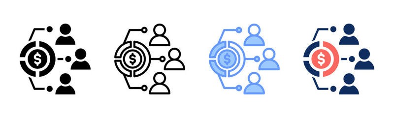 Obraz premium Shareholder icon sheet multiple style collection