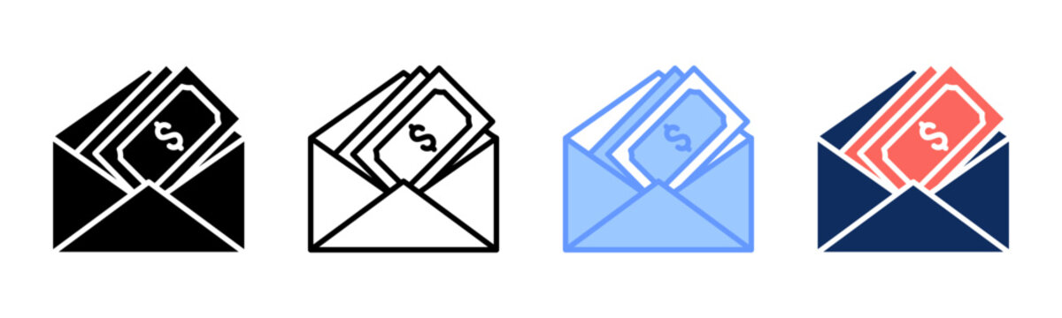 Salary icon sheet multiple style collection