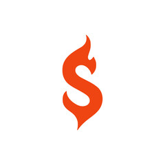 fire shaped letter S company logo vector illustration template design
