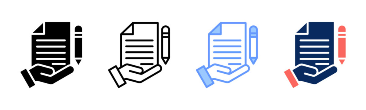 Contract icon sheet multiple style collection
