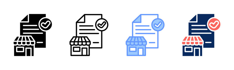 Franchise Agreement icon sheet multiple style collection