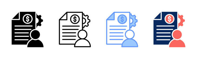 Money Management icon sheet multiple style collection