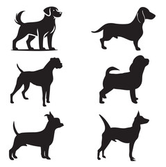 Black White Puppy Vector Design