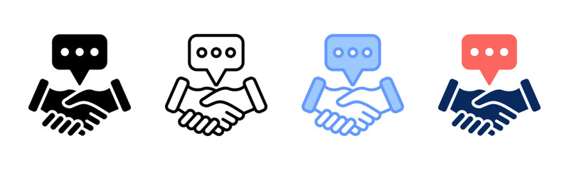 Agreement icon sheet multiple style collection