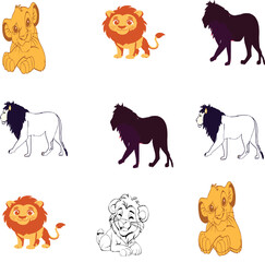 Vector lion,colour vector.