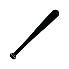 Black and white baseball bat illustration suitable for sports and baseball related designs