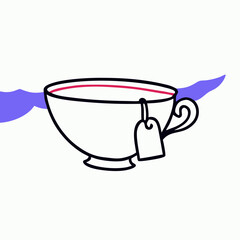 Relaxing Cup of Tea, Teacup Illustration, Tea Time Graphic