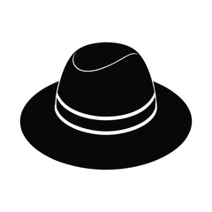 Stylish black fedora hat isolated on white background suitable for elegant designs