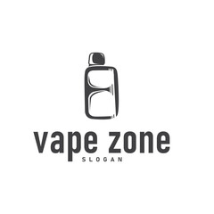 vape logo silhouette design simple vintage retro old concept vape accessories shop with smoke illustration template symbol brand business or product