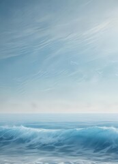 Fototapeta premium Serene light blue watercolor wash, textured ocean feel , gradient, blot, watercolor