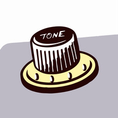 Vintage Guitar Amplifier Tone Knob Illustration