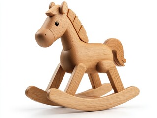 Timeless wooden rocking horse toy, a classic symbol of childhood joy and playful memories