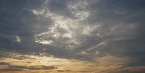 Evening sky with black clouds, suitable for background