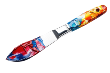 A painter s brush strokes bursting with creative energy blending vibrant reds blues and on transparent background