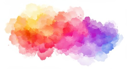 Abstract Watercolor Background With Rainbow Colors