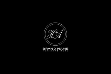 Elegant HA Monogram Logo – Luxury Minimal Initial Design for Branding