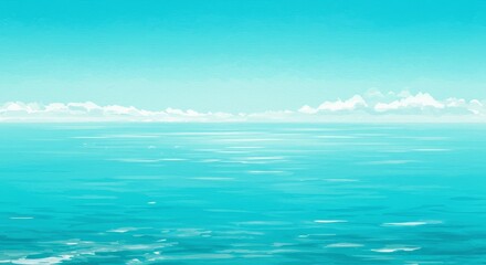 Obraz premium Abstract Background of Tranquil Ocean With Blue Sky