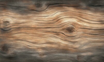 Close-up view of natural wood texture with visible grain patterns and knots in warm brown and gray tones