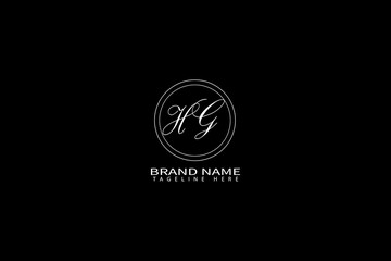 Elegant HG Monogram Logo – Luxury Minimal Initial Design for Branding